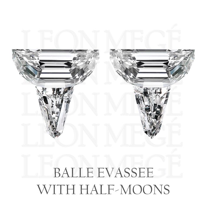 Balle_Evassee_step_cut_half_moons_bullet_layout_diamond_side_stones_leon_mege.webp