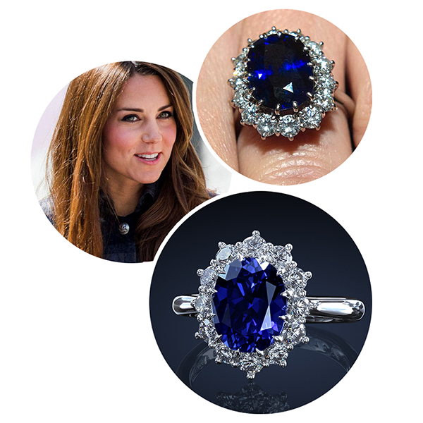 Kate Middleton leon mege engagement ring, diamond ring, sapphire ring