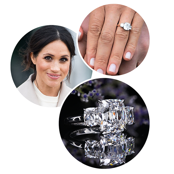 Megan Markle leon mege engagement ring, diamond ring