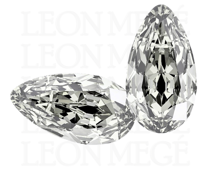 Antique pear shape natural diamonds illustration Leon Mege