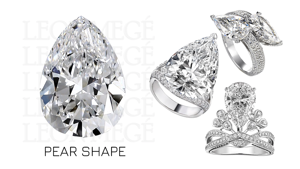 Pear shape diamond modern cuts leon mege
