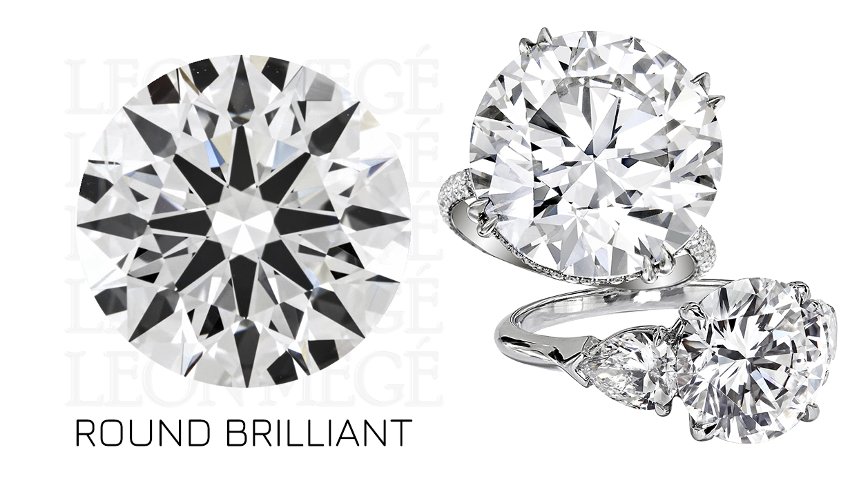 Round diamond modern diamond cuts by leon mege