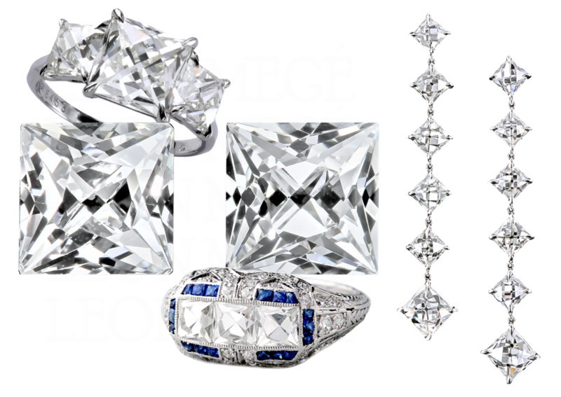 French cut diamonds illustration vintage cuts