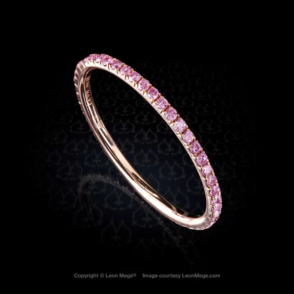 Pink diamond String Theory eternity micro pave band by Leon Mege