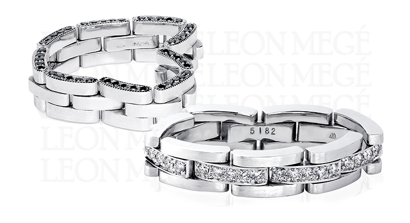 Hinged articulated wedding bands by Leon Mege illustration