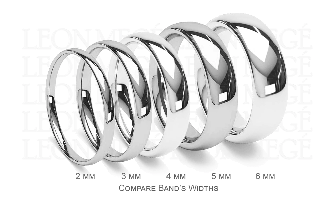 Wedding band width comparison