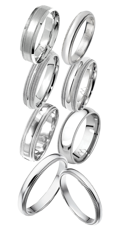 Milgrain illustration wedding bands