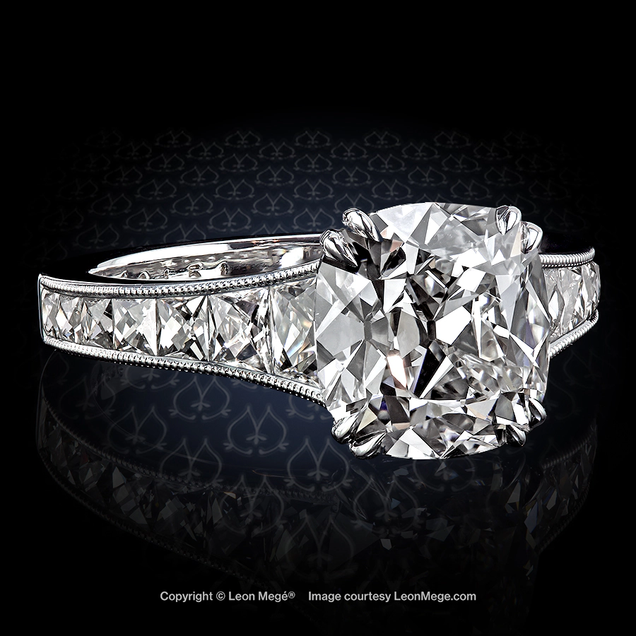 Leon Megé exclusive Mon Cheri™ with True Antique™ cushion diamond and French cuts r6151