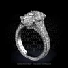 Leon Megé bespoke engagement ring with a pear-shaped diamond and bright-cut pave r6284