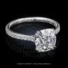 Leon Megé 401™ solitaire with an True Antique™ cushion diamond and diamond pave on the shank r6320