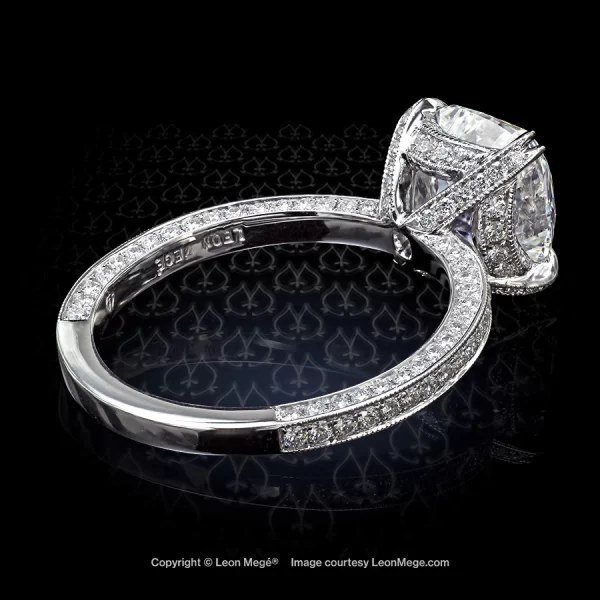 Leon Megé exclusive Cosmo™ engagement solitaire with a True Antique™ cushion diamond r6500