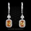 Orange mandarin garnet halo earrings with micro pave by Leon Mege e5791