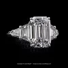 Five stone engagement ring with 4.00 carat emerald cut, Type II D Flawless diamond by Leon Mege.