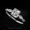 Leon Megé precision-forged engagement ring with a True Antique™ cushion diamond accented by bezel-set marquises and rounds r6667