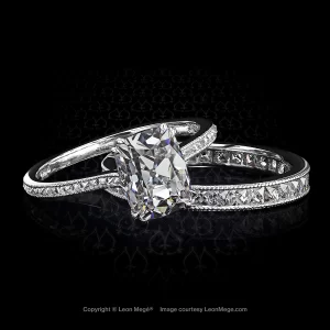 Leon Megé Megesaurus™ engagement ring with French cut diamonds set upside-down r6406