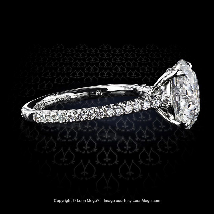 r6799 Leon Mege 401 Micro pave solitaire featuring a round diamond.