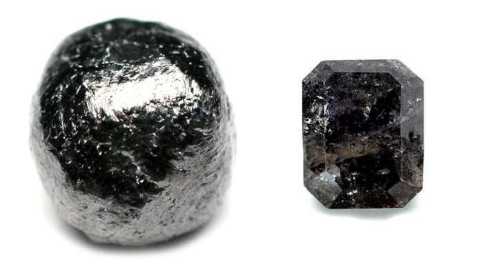Rough carbonado black diamond