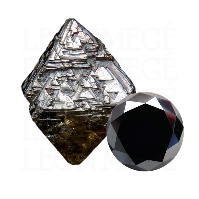 Black diamond carbonado illustration Leon Mege