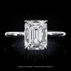 Leon Megé precision-forged in platinum modern solitaire with a natural emerald-cut diamond r6892