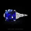 Leon Megé charming five-stone ring with Burmese cushion sapphire and Balle Evassee diamonds r6725