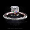 Lotus solitaire ring featuring an emerald cut diamond by Leon Mege.