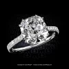 Leon Megé hand-forged 411™ micro pave cathedral solitaire with a True Antique™ cushion diamond r6934