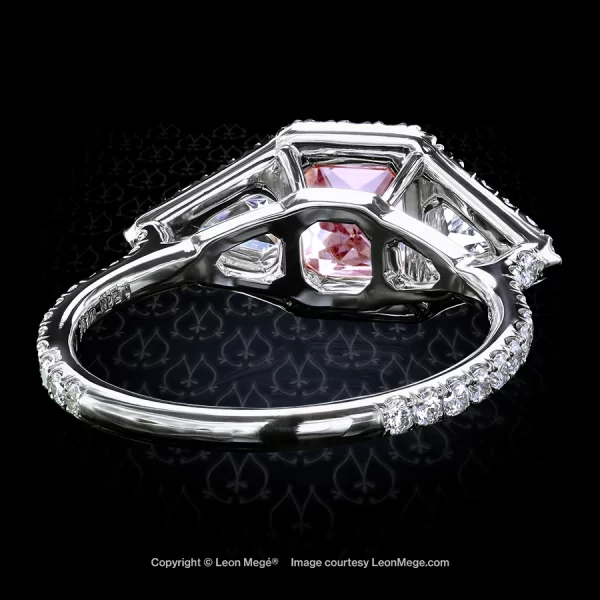 Leon Megé "Eye of the Passion" Montpassier™-style three-stone ring with a pink sapphire r6707