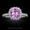 Leon Megé exclusive Lotus™ ring with natural pink spinel in a fancy diamond halo r6940