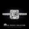 Leon Megé 401 solitaire with an Asscher cut diamond and micro pave diamonds on the shank r 6788