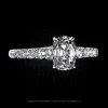Leon Megé breathtaking solitaire with a True Antique™ cushion diamond and single cuts accents r7040