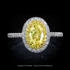 Leon Megé Galaxy™ ring featuring a fancy yellow diamond in a two-tone double halo r7117