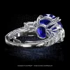 Leon Megé exquisite three-stone statement ring with a natural Royal Blue Burmese sapphire r7119