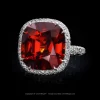 Leon Megé extraordinary couture ring with a Bohemian Sangria-colored Spessartine garnet r7212