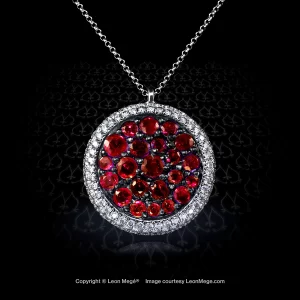 Leon Megé "Shambhala" reversible pendant with carved moonstone, rubies and diamonds p7320