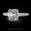 Leon Megé bespoke engagement ring with a True Antique™ cushion diamond and diamond pave r7364