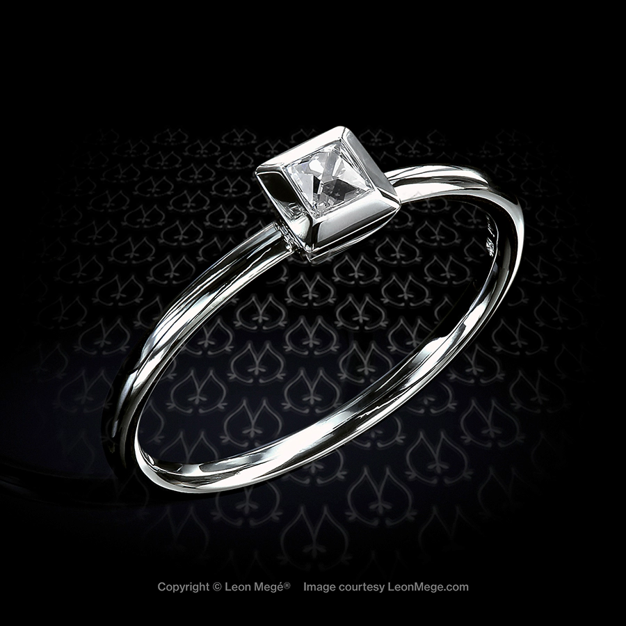 Modern True Antique™ French cut diamond solitaire r6033 by Leon Mege