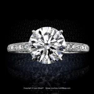 Leon Mege 301™ exclusive hand-forged solitaire engagement ring with a round diamond bespoke version of Cartier "1895" r7247