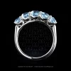 Five stone aquamarine Old European cut heat wave wedding ring in platinum by Leon Mege