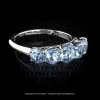 Five stone aquamarine Old European cut heat wave wedding ring in platinum by Leon Mege