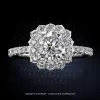 Leon Megé exclusive Lotus™ halo engagement ring with a cushion diamond and micro pave r7268