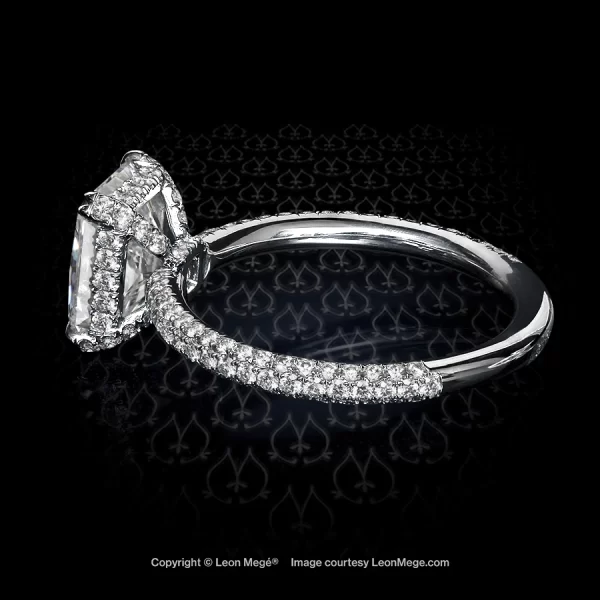 Diamond solitaire featuring 2.17 carat radiant diamond by Leon Megée-ring