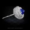 Leon Megé exclusive "Royal Turban" micro pave ring with a natural sugarloaf Kashmir sapphire r7363