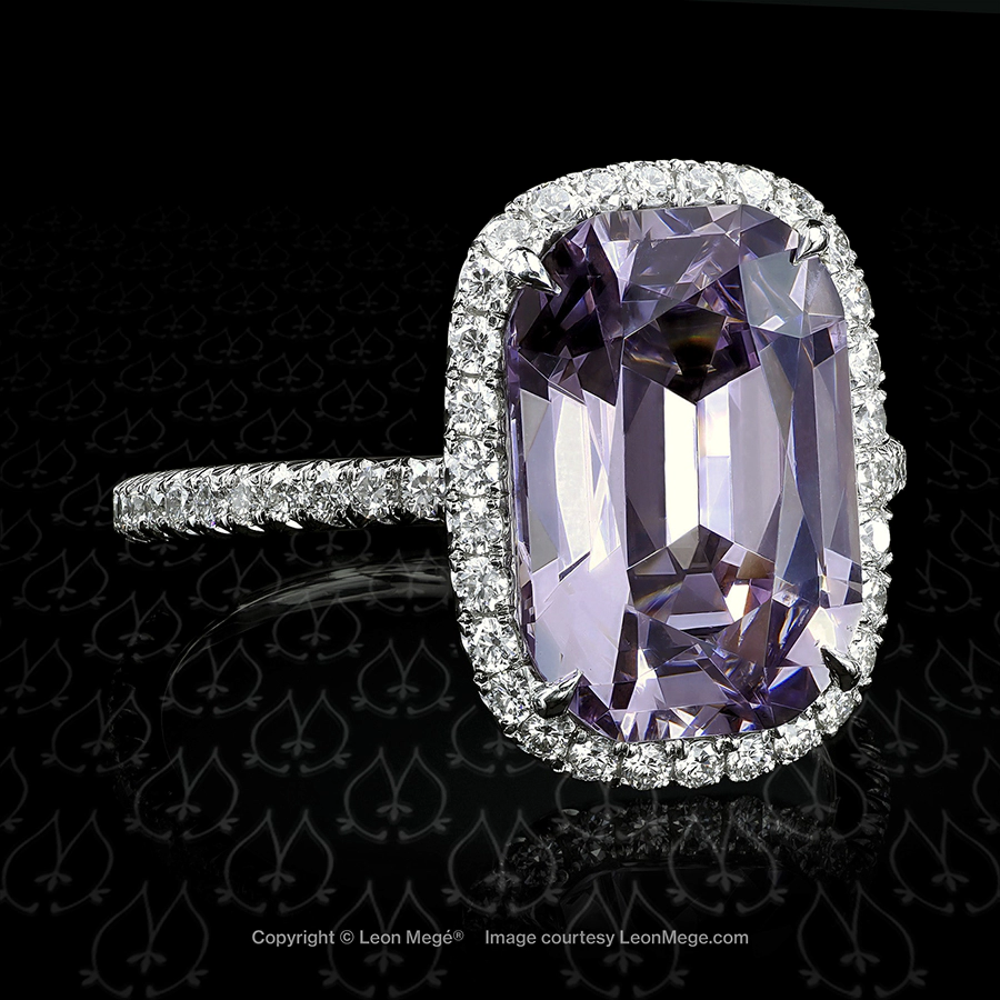 811™ halo ring featuring natural light purple pink lavender Plum spinel r7380 by Leon Megé