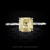 Natural yellow Asscher cut sapphire platinum ring by Leon Mege r7416