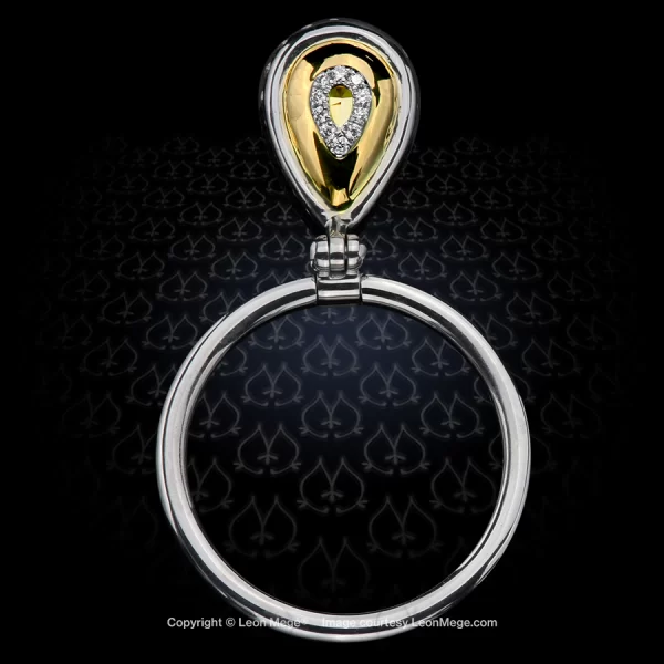 Leon Megé DeBreloque reversible ring with a fancy yellow diamond in a pivoting micro pave halo r7663