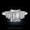 Leon Megé Five stone ring with an emerald cut diamond and straight baguettes r7615