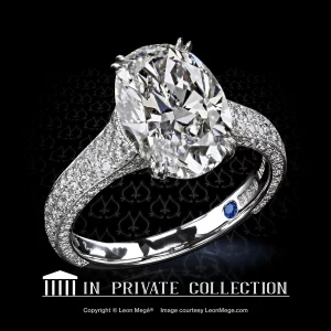 Leon Megé important engagement solitaire set with a natural top-grade oval diamond r7652