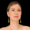 Leon Megé enchanted "Barie" earrings with green amber briolette's, garnets, and moonstones e7776