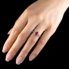 Leon Mege Montpassier™ ring with emerald-cut and tapered baguette rubies in micro pave r7802