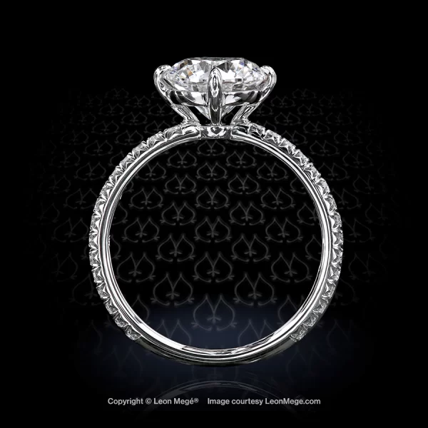 Leon Megé exquisite compass-style 401™ engagement solitaire with a round diamond r7816